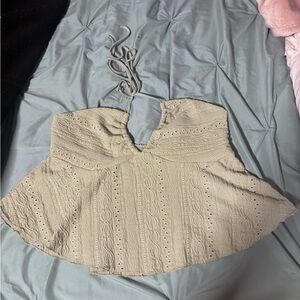 SHEIN light green Halter Crop Top